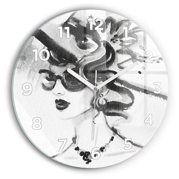 Horloge ronde murale Femme à la mode