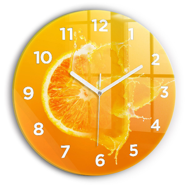 Horloge ronde murale Orange