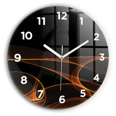Horloge ronde murale Lignes orange