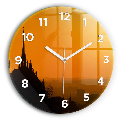 Pendule murale ronde Vue de la cathédrale de Brno