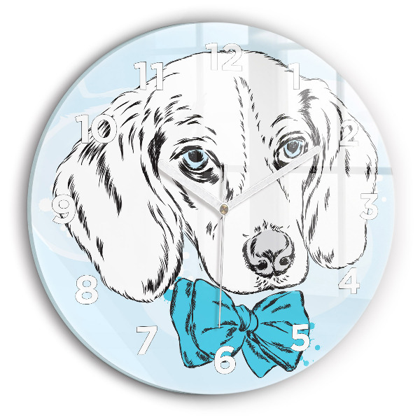 Pendule murale ronde Chien chiot