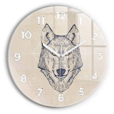 Horloge ronde Tête de loup