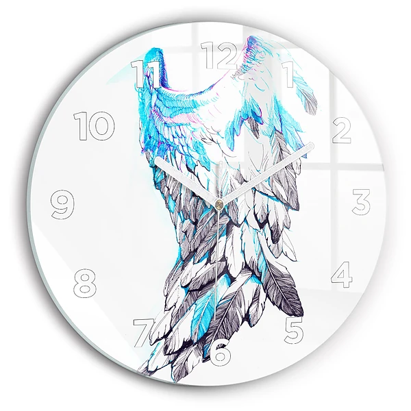 Horloge ronde murale Imitation d'ailes d'oiseaux