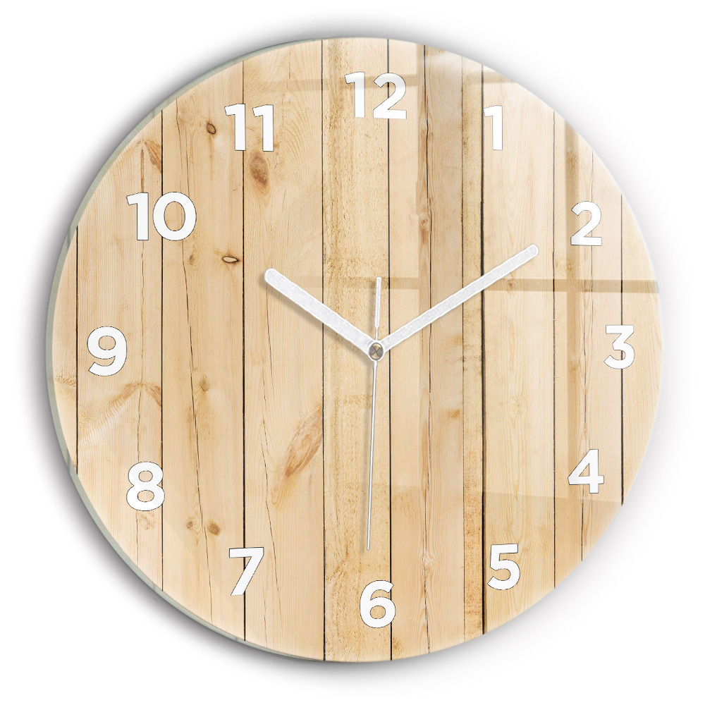 Pendule murale ronde Planches de bois