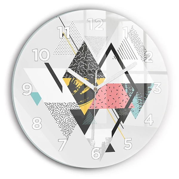 Horloge ronde murale Motif géométrique