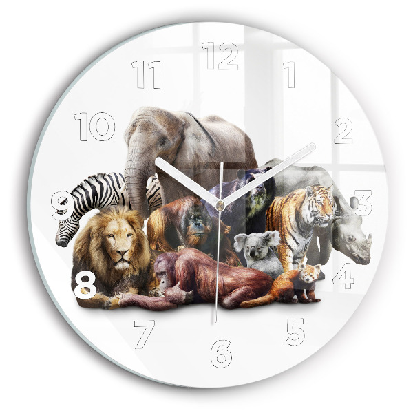 Horloge ronde Animaux sauvages