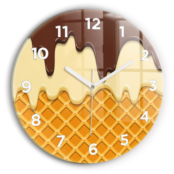 Pendule murale ronde Gaufre et glace