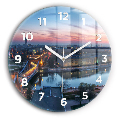 Pendule murale ronde Wrocław vue d'un drone