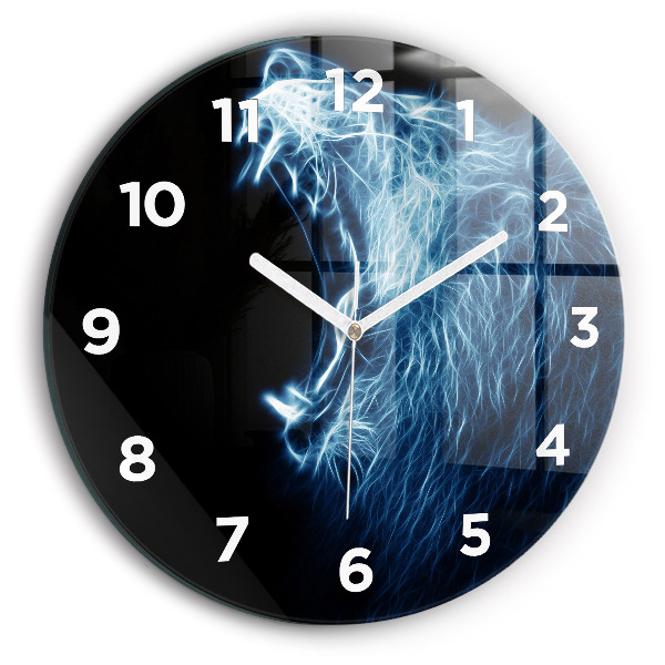 Horloge ronde Lion sauvage