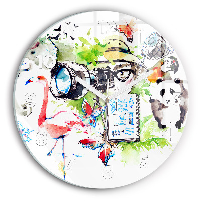 Horloge ronde murale Zoologiste