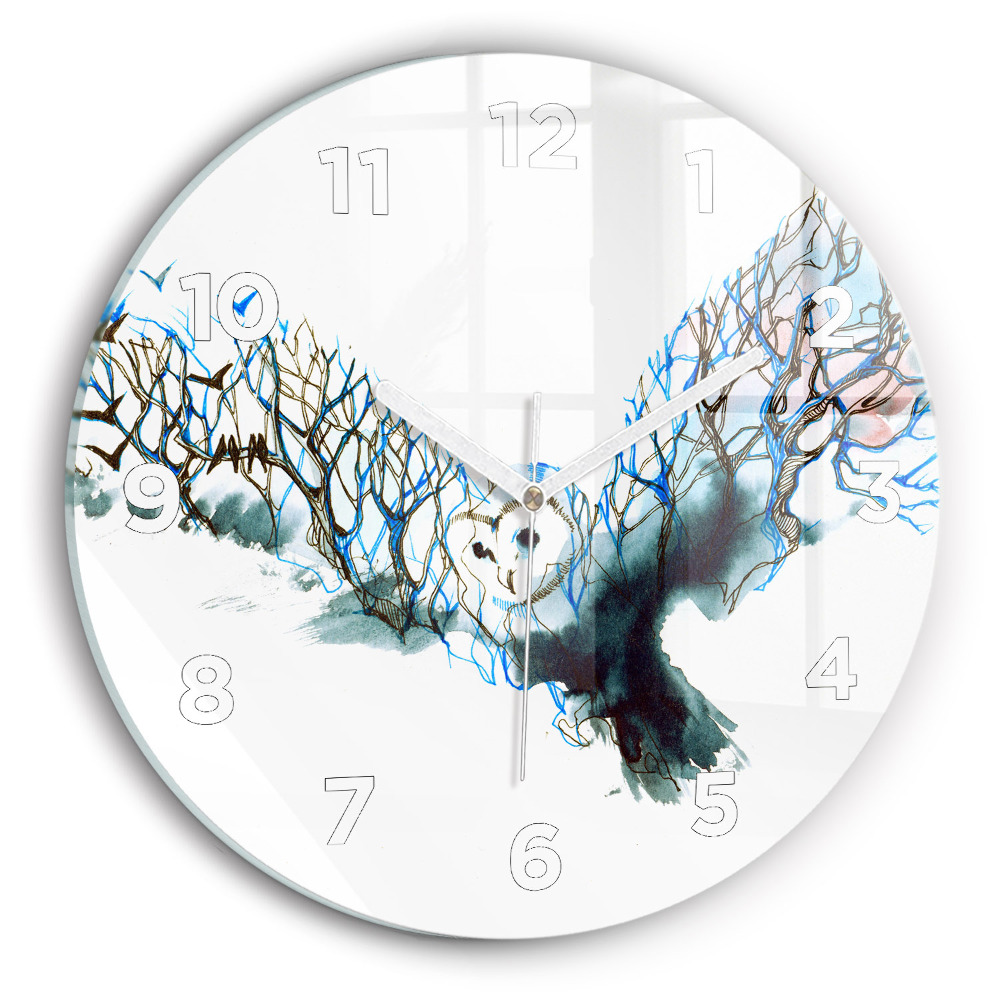 Horloge ronde en verre La liberté et la nature des oiseaux