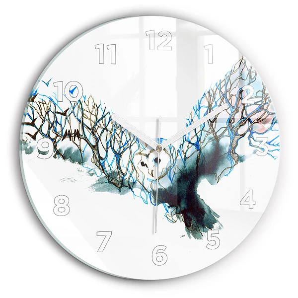 Horloge ronde en verre La liberté et la nature des oiseaux