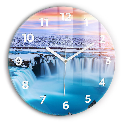 Horloge ronde Chute d'eau Godafoss Islande