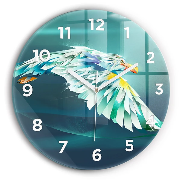 Horloge ronde murale Image d'un aigle en vol