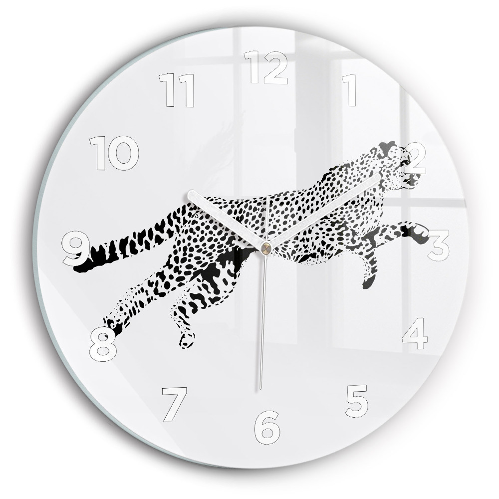 Horloge ronde Silhouette de panthère