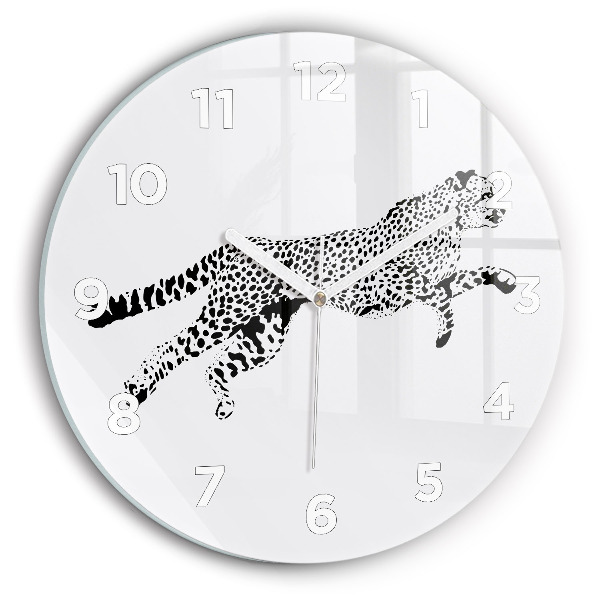 Horloge ronde Silhouette de panthère