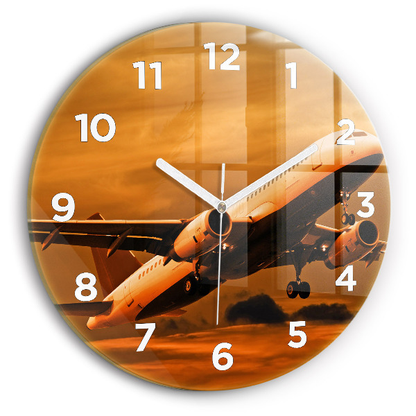 Horloge ronde murale Voyage en avion