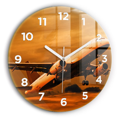 Horloge ronde murale Voyage en avion
