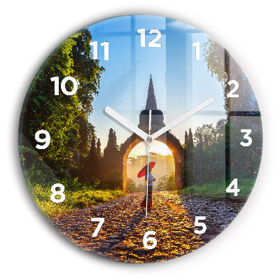 Horloge ronde murale Parc de Surat Thani en Thaïlande