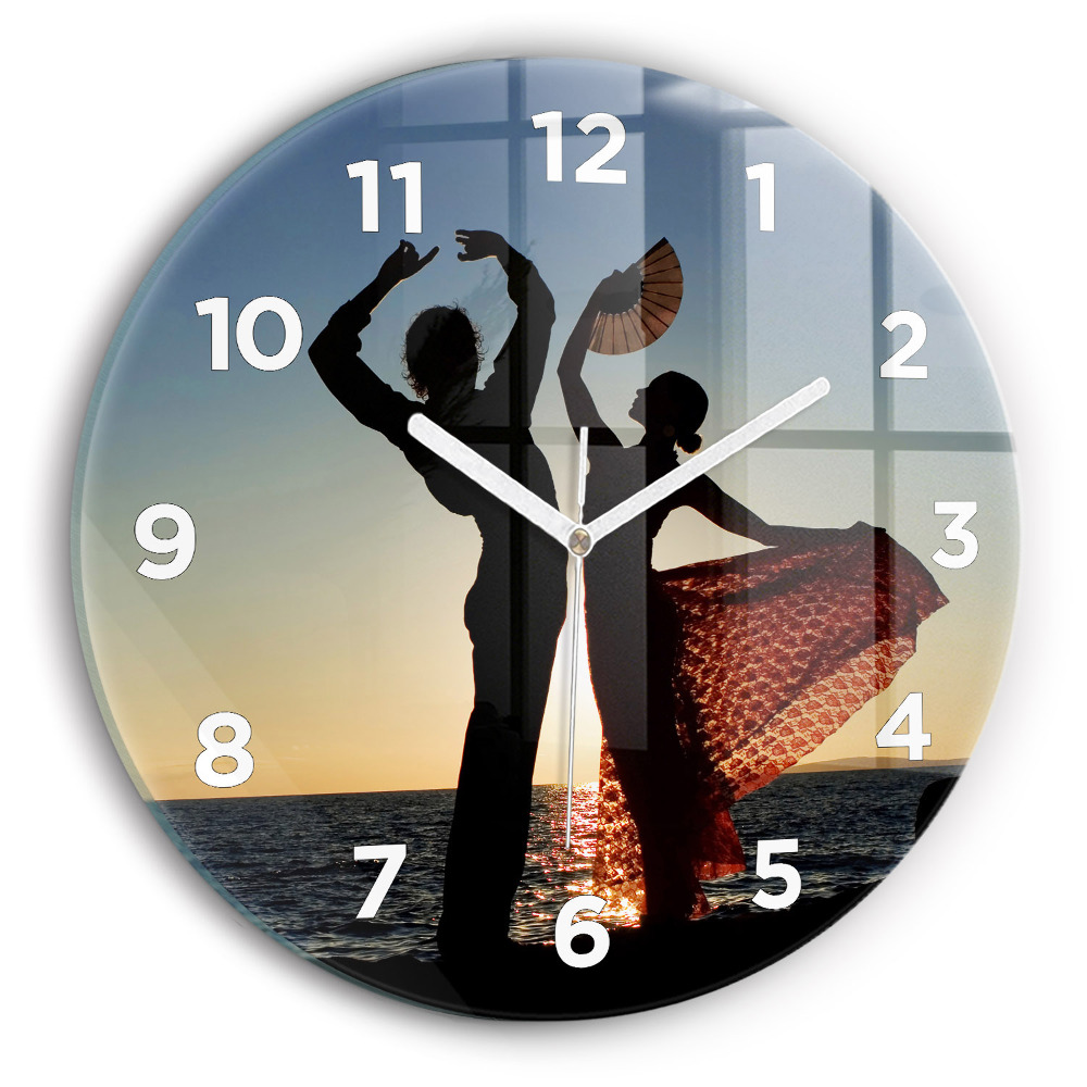 Pendule murale ronde Danse espagnole en mer