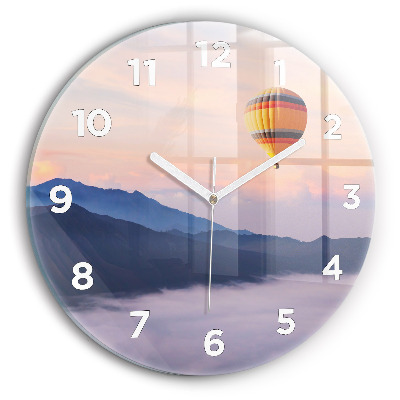 Horloge ronde en verre Beau paysage