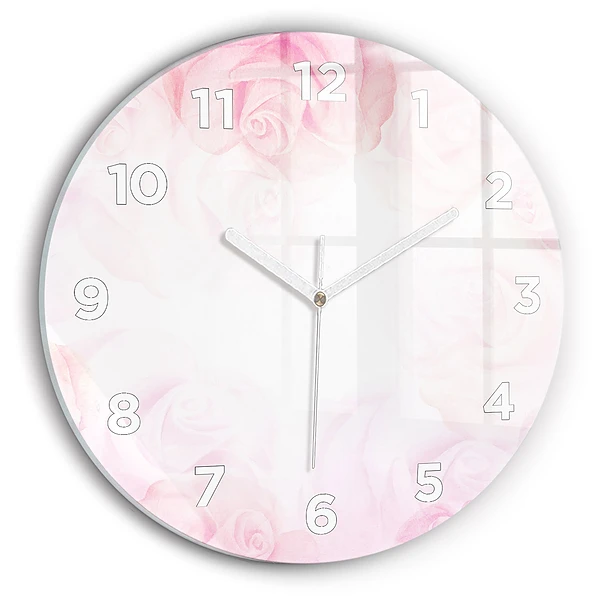 Pendule murale ronde Roses abstraites