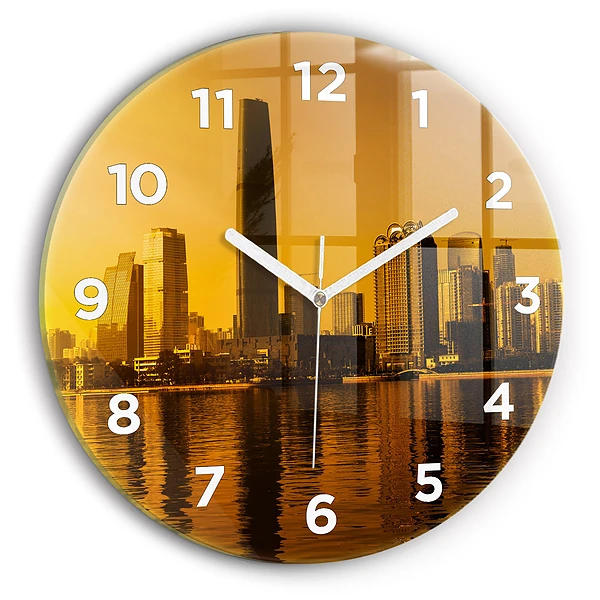 Horloge ronde en verre Rivière Zhujiang