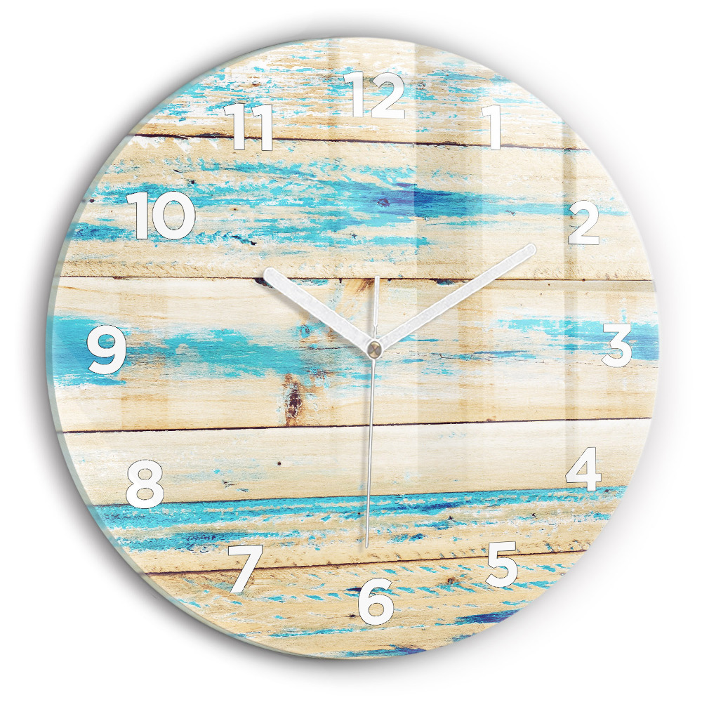 Horloge ronde Bois rayé