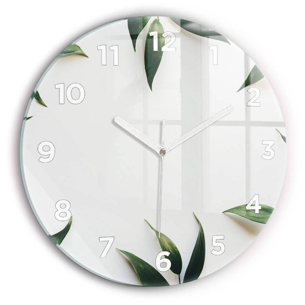 Horloge ronde murale Cadre de feuille