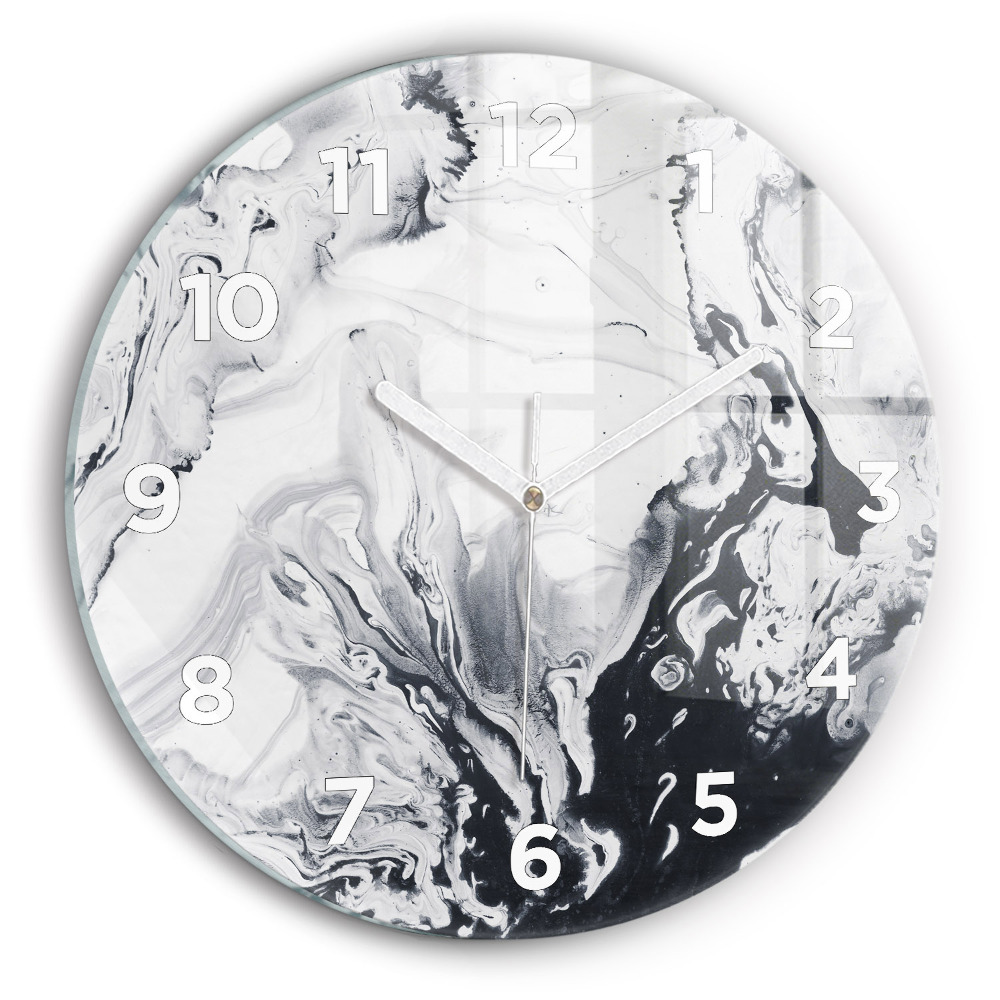 Horloge ronde murale Marbre abstrait à l'encre