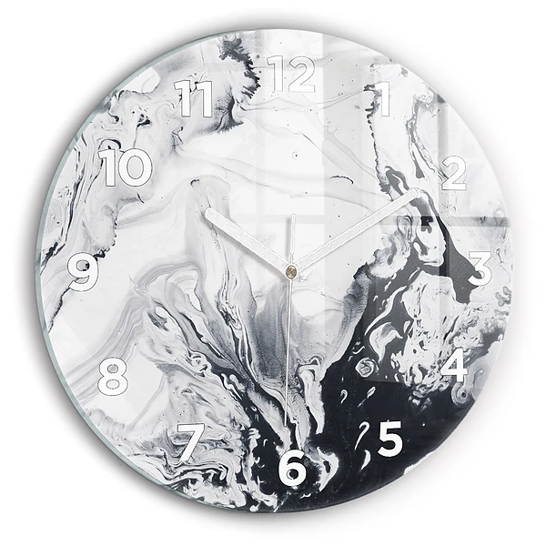 Horloge ronde murale Marbre abstrait à l'encre