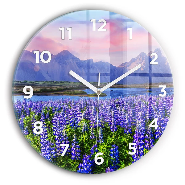 Horloge ronde Vue d'une montagne en Islande
