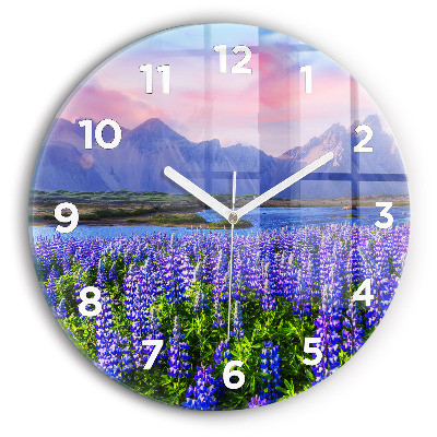 Horloge ronde Vue d'une montagne en Islande