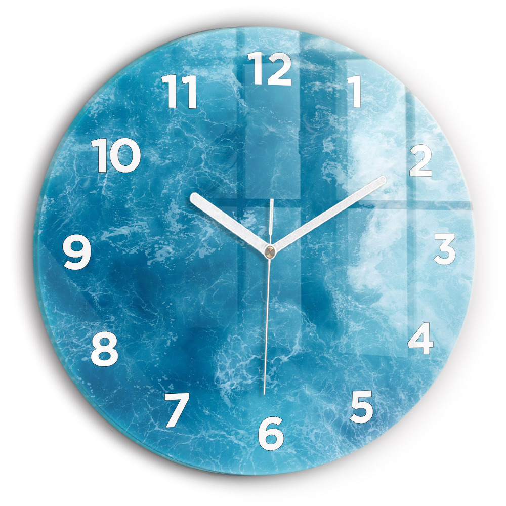 Horloge ronde en verre Eau de mer