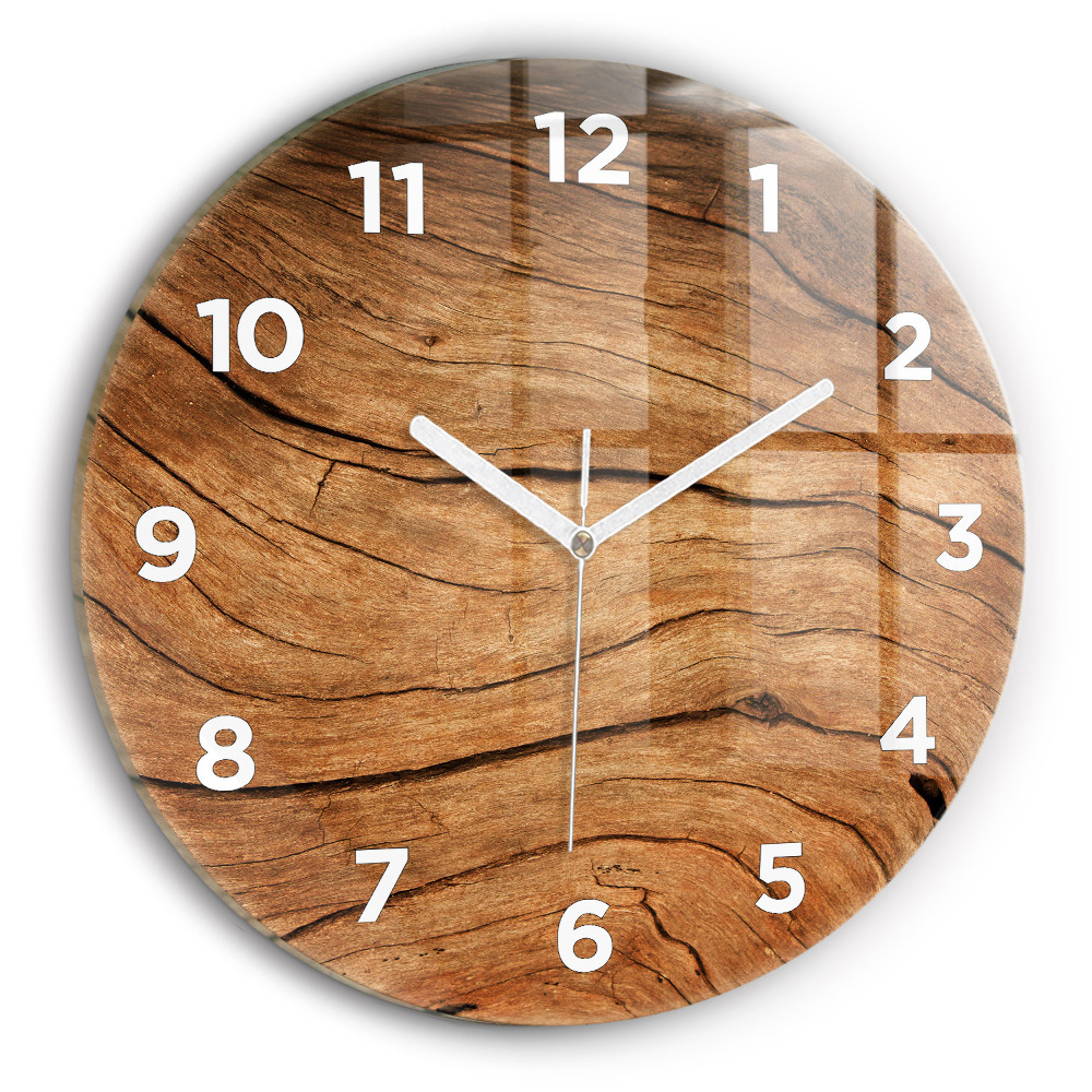 Pendule murale ronde Vieux bois