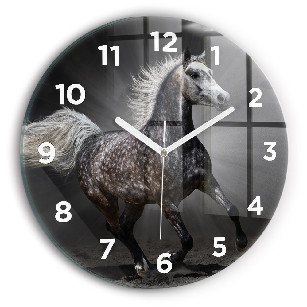 Pendule murale ronde Cheval au galop