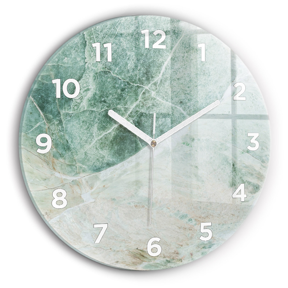 Horloge ronde en verre Texture de pierre marbrée