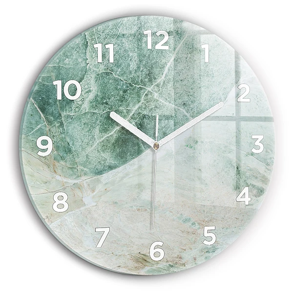 Horloge ronde en verre Texture de pierre marbrée
