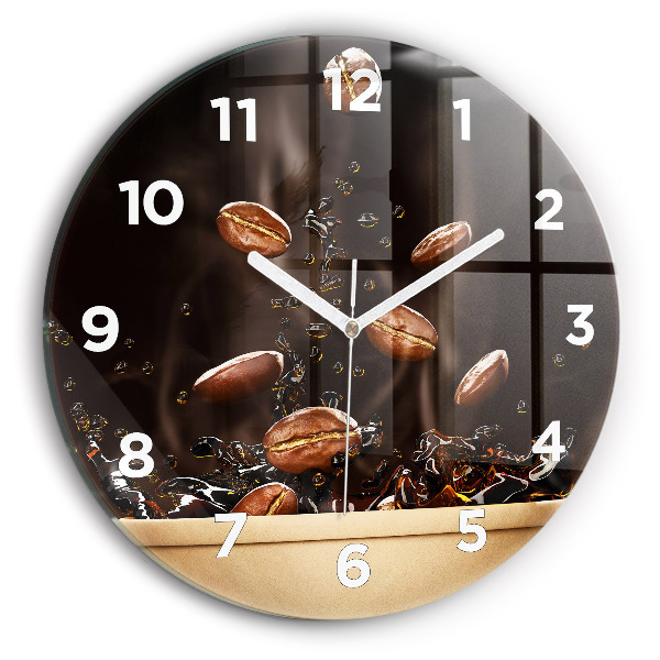 Horloge ronde en verre Café chaud