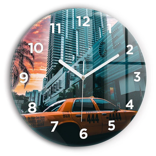 Horloge ronde murale Miami, Floride