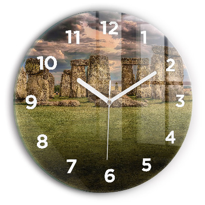 Horloge ronde en verre Stonehenge Nimbostratus