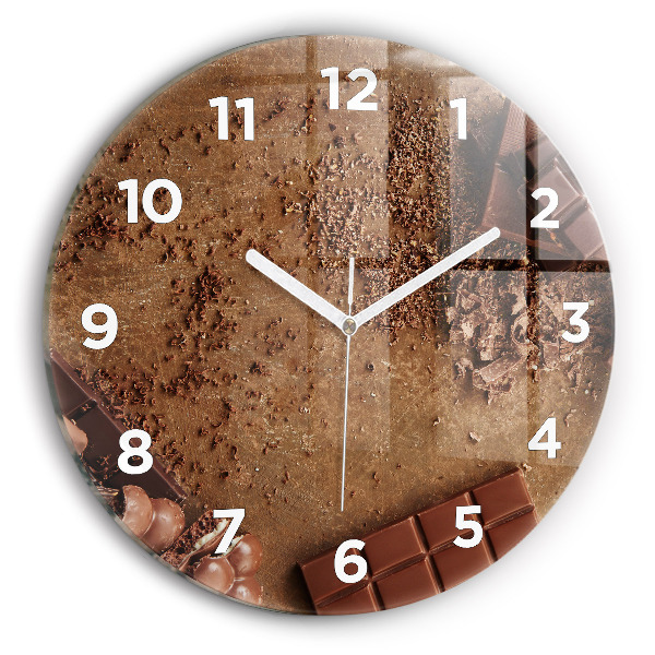 Pendule murale ronde Tablettes de chocolat