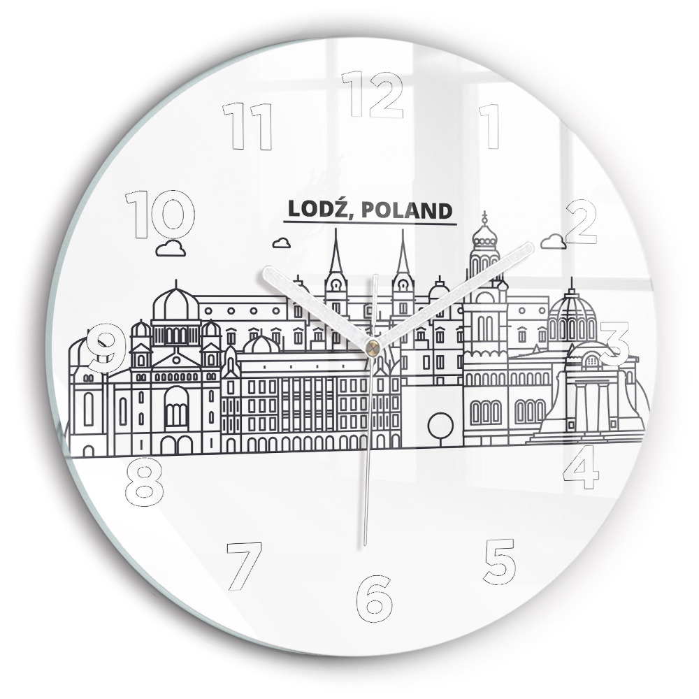 Horloge ronde en verre Łódź architecture panorama