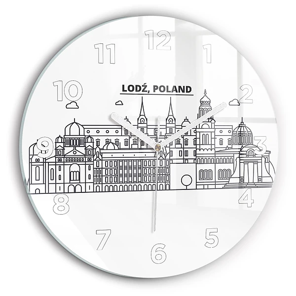 Horloge ronde en verre Łódź architecture panorama