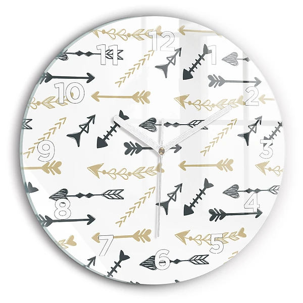 Horloge ronde en verre Motif géométrique de hipster
