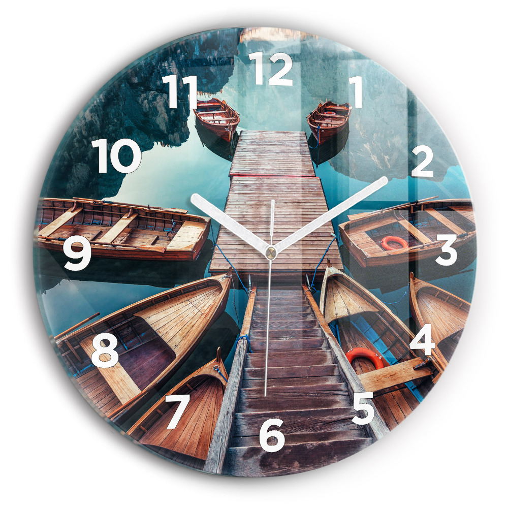 Pendule murale ronde Plate-forme et lac
