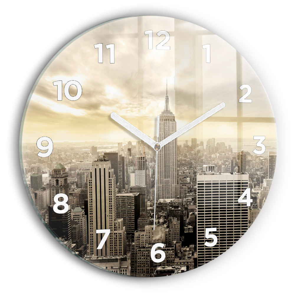 Pendule murale ronde Gratte-ciel à New York