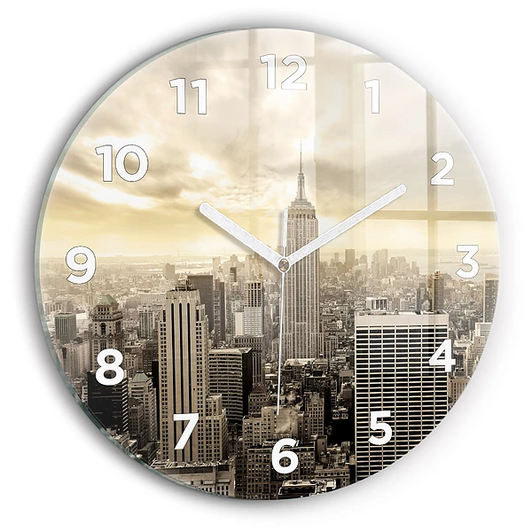 Pendule murale ronde Gratte-ciel à New York