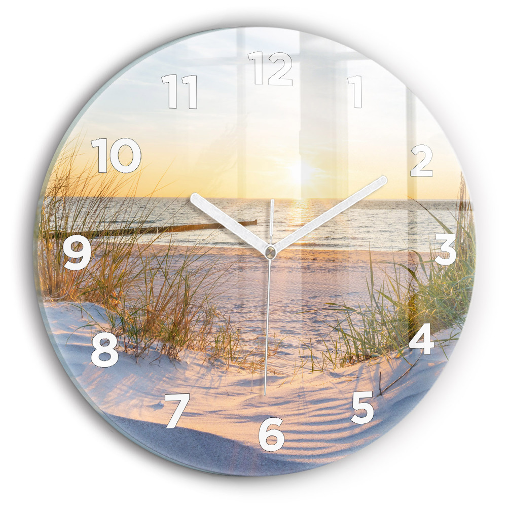 Pendule murale ronde Coucher de soleil sur la mer