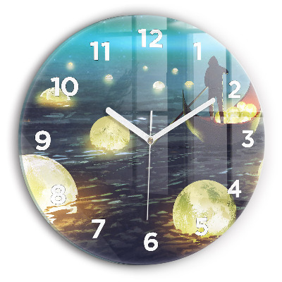 Horloge ronde en verre Abstraction